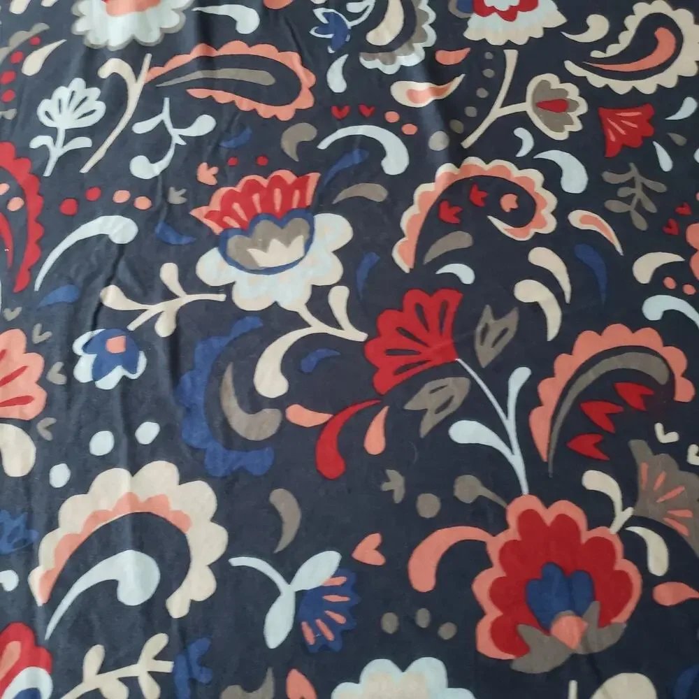 IKEA KRATTEN Full Queen Duvet Cover Set 2 Pillowcases 100% Cotton Floral Navy